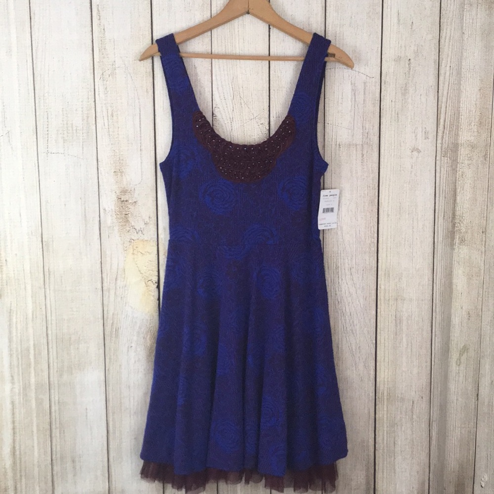 Free People Midnight Beaded Front Dress Small